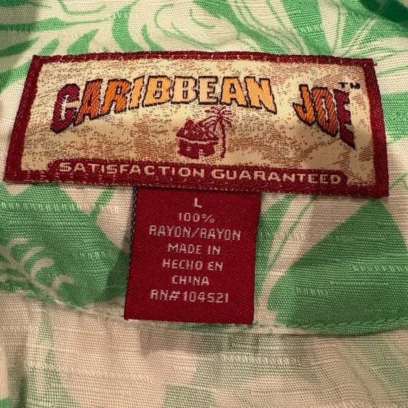 Caribbean Joe Floral Green/white Sleeveless button up tie front top with collar - Picture 5 of 10